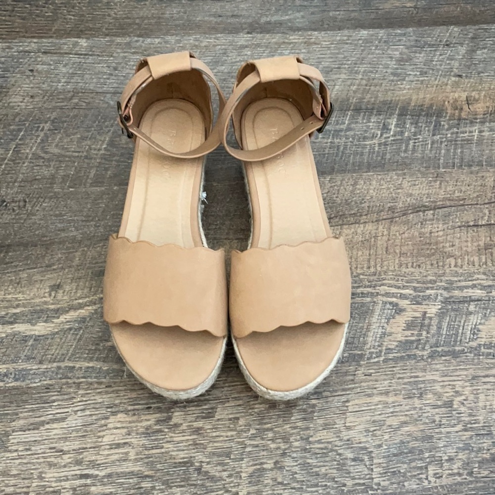 Bamboo tan wedge shoes